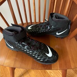Men Nike Force Savage Pro 2 Mid Football Cleats Black Size 12W